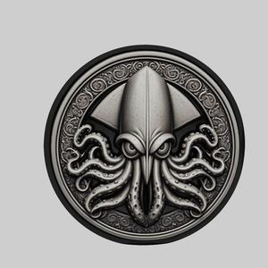 Squid Animal Head Squid Animal Medallion for CNC Router Laser & 3D Printer