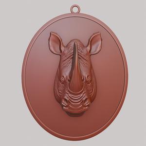 Rhino Animal Necklace Rhino Animal Pendant for CNC Router Laser & 3D Printer