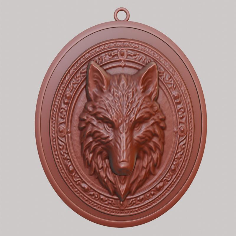 Wolf Animal Necklace Wolf Animal Pendant for CNC Router Laser & 3D Printer