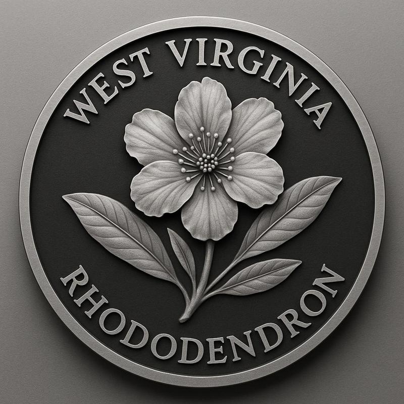west virginia state flower rhododendron coin token wall art