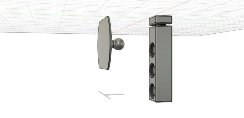 Magnetic Mirror Mount for Flat Profile Tractor Loader Mast