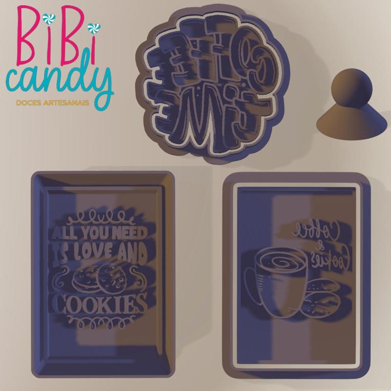 COOKIE CUTTER AND STAMP WITH COOKIES MESSAGE