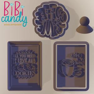 COOKIE CUTTER AND STAMP WITH COOKIES MESSAGE