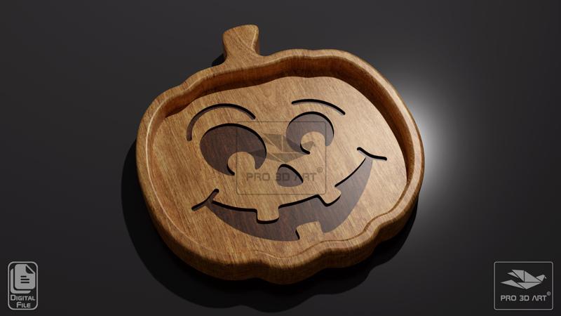 Pumpkin Tray V4 - CNC Files for Wood