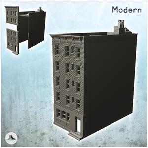 Brick residential building with chimney and pediment (6) - Cold Era Modern Warfare Conflict World War 3