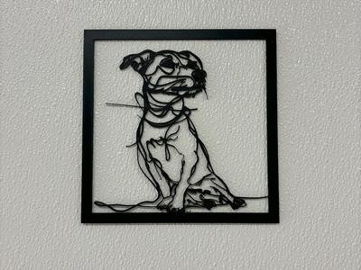 Dog lineart frame decoration Jack Russel