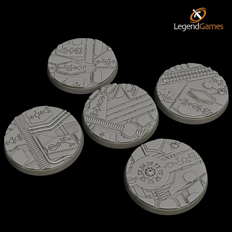 LegendGames Necro Tech 50mm round figure bases x5