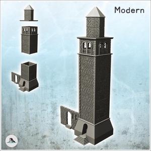 Large stone tower with adjoining wall (dice tower version included) (5) - World War Two Second WWII Front Eastern Western Axis Allied