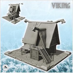 Large Viking mansion with stairs and canopy (11) - Alkemy Lord of the Rings War of the Rose Warcrow Saga