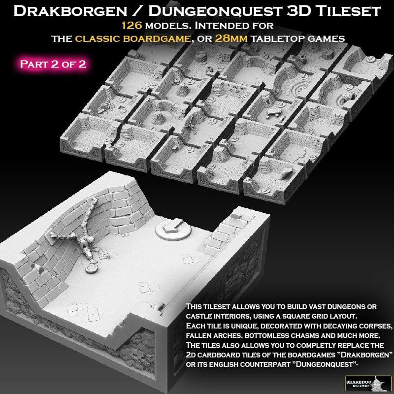 Drakborgen and Dungeonquest 3D Tile Set Part 2 of 2