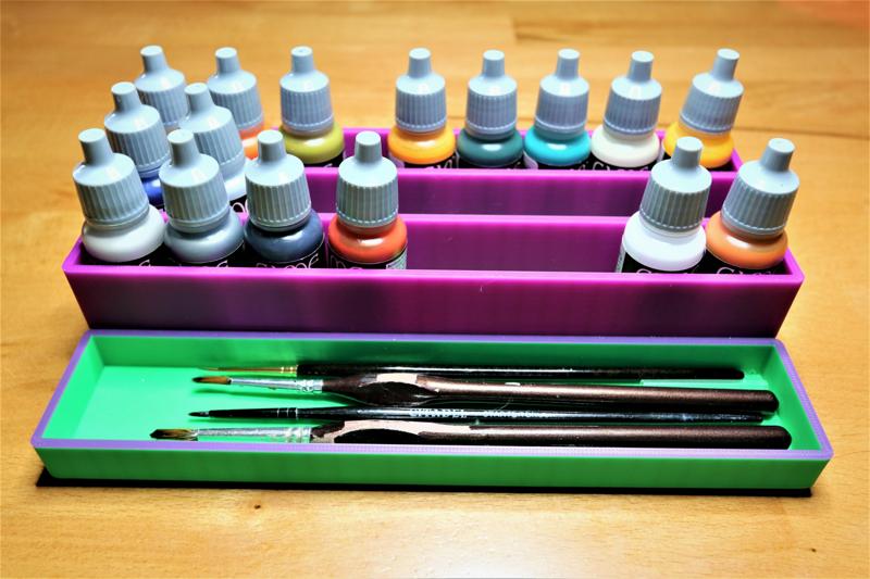 Vallejo paint stand for 24 bottles with brush tray.