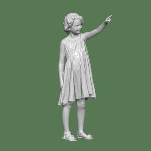 GIRL POINTING PEOPLE CHARACTER DIORAMA