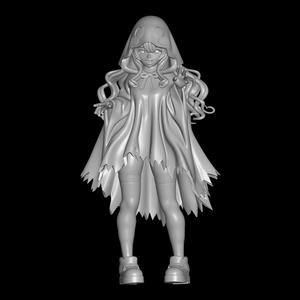 anime girl in a ghost costume