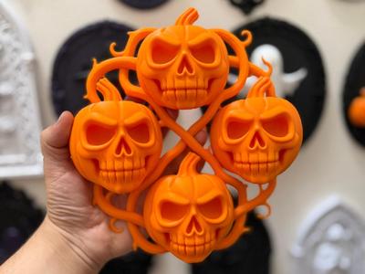 Halloween Pumpkin Skull Wreath Wall/Window Hanging