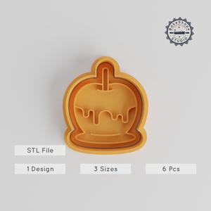 Candy Apple Shape Cutter & Stamp Set, Perfect for Cookies & Fondant, S/M/L Sizes, 6-Piece Halloween Spooky Treat Mold Collection PRODUCT_3409