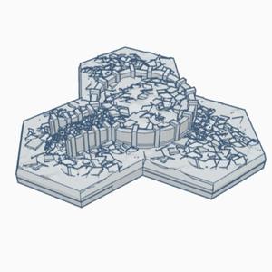 Modern Destroyed Grain Silo with Hex Base MDHB023