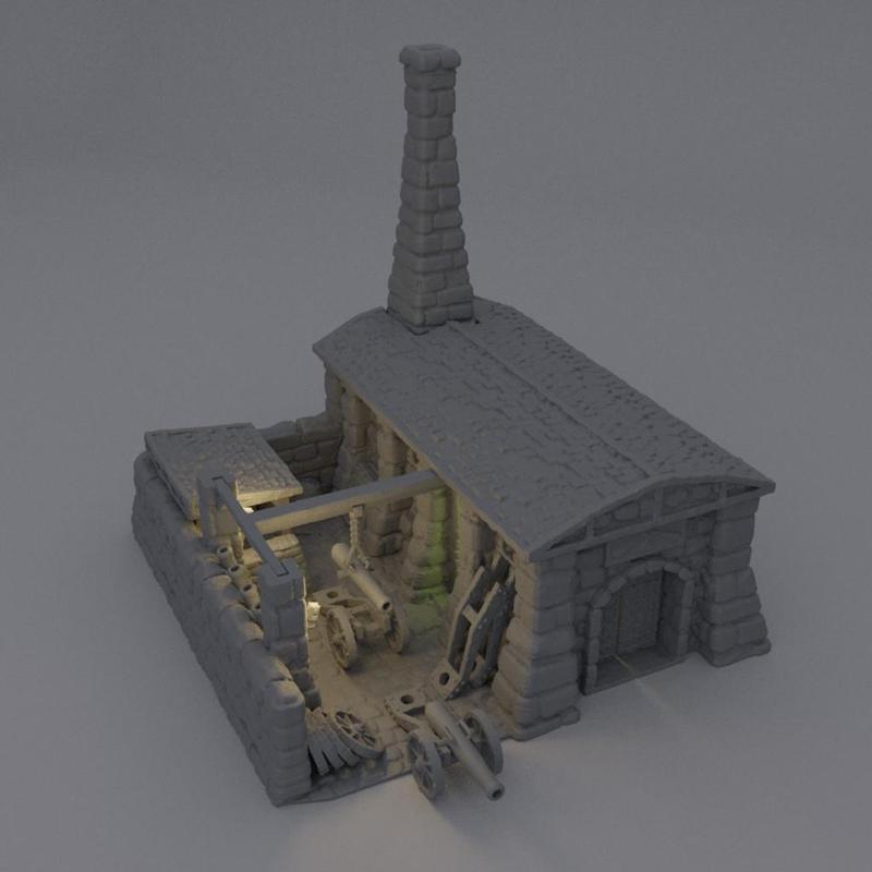 Medieval Cannon Forge - Tabletop Terrain - 28 MM