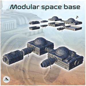 Modular space base with domed living quarters (1) - Future Sci-Fi SF Infinity Terrain Tabletop Scifi