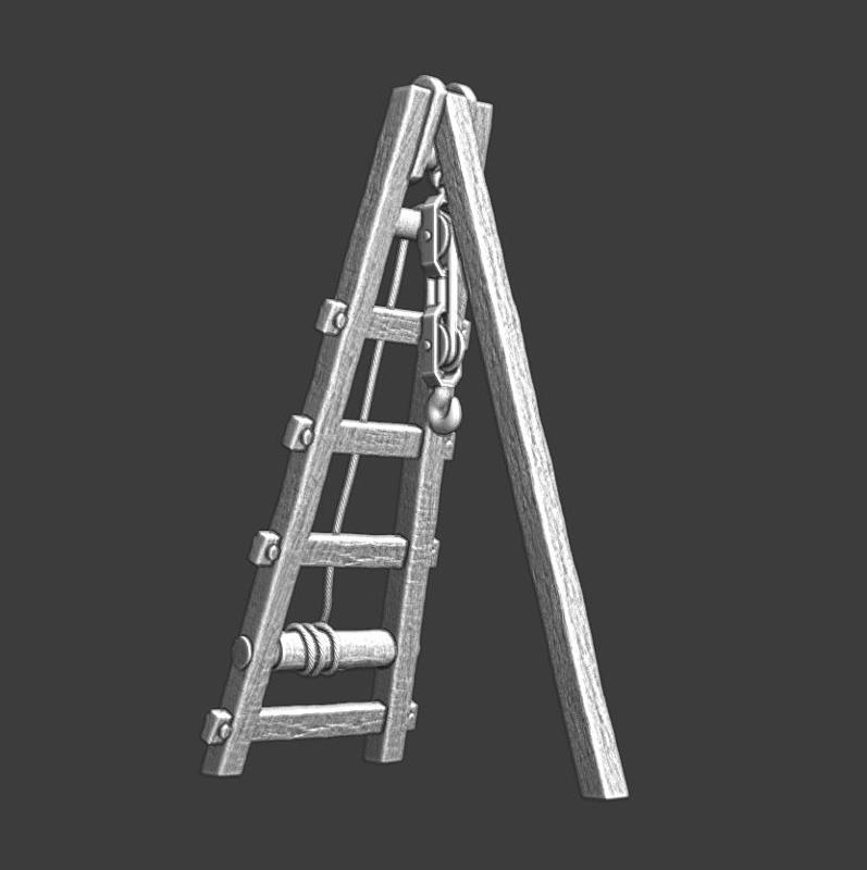 Medieval gun crane - model