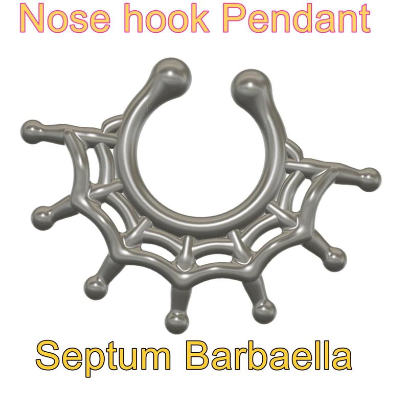 fake Nose hook Pendant PIERCING  Female Septum Barbaella male Non-Piercing Body Jewellery Weight  femJ-68 3d print cnc