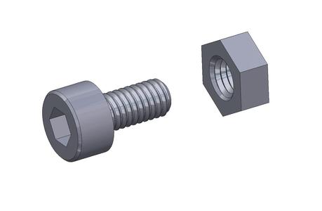 M3 x 6mm screw DIN 912 VG + M3 nut DIN934 Nut Screw