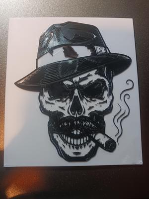 smoking skull logo