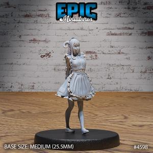 Tiefling Maid Walking ‧ DnD Miniature ‧ Tabletop Miniatures ‧ Gaming Monster ‧ 3D Model ‧ RPG ‧ DnDminis ‧ STL FILE