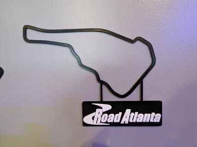 Road Atlanta Track Map with Nameplate Wall Art