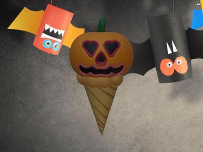 Halloween Pumpkin Icecream Cone