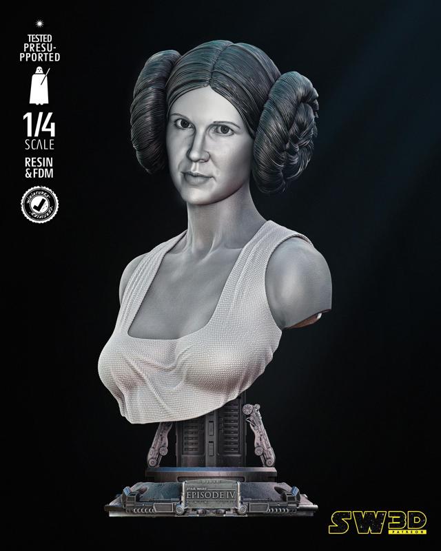 LEIA NEW HOPE BUST PORTRAIT - TESTED AND READY FOR 3D PRINTING