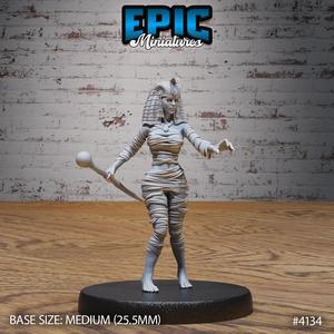 Cleopatra Mummy Lady ‧ DnD Miniature ‧ Tabletop Miniatures ‧ Gaming Monster ‧ 3D Model ‧ RPG ‧ DnDminis ‧ STL FILE
