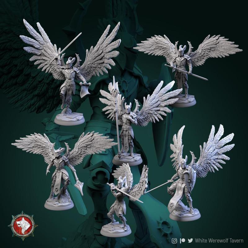 Celestial Knights set 6 miniatures 32mm pre-supported
