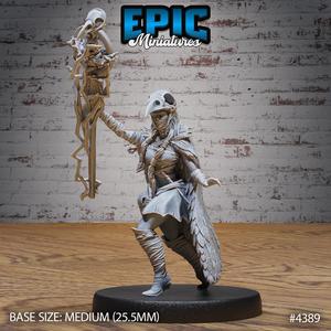 Raven Wizard Female Attack ‧ DnD Miniature ‧ Tabletop Miniatures ‧ Gaming Monster ‧ 3D Model ‧ RPG ‧ DnDminis ‧ STL FILE