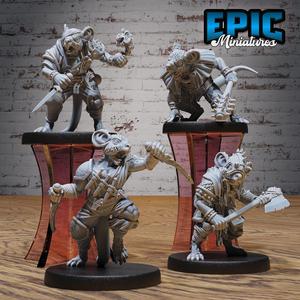 Mice Folk Raider Set ‧ DnD Miniature ‧ Tabletop Miniatures ‧ Gaming Monster ‧ 3D Model ‧ RPG ‧ DnDminis ‧ STL FILE
