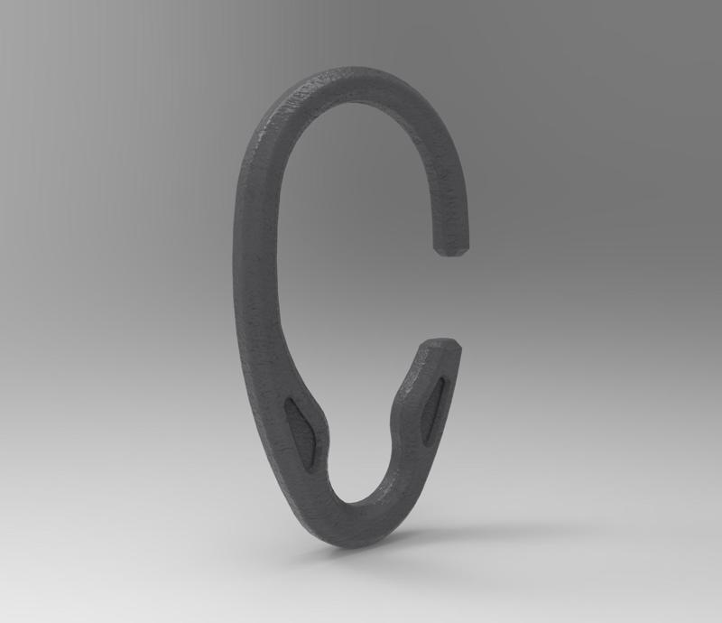 Shower Curtain Ring V2.0, for 10mm or larger metal eyelets