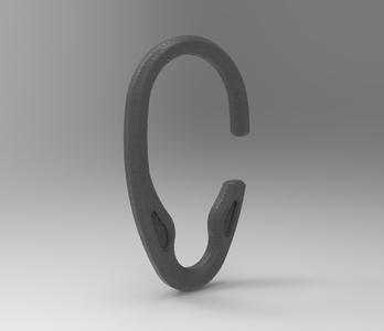 Shower Curtain Ring V2.0, for 10mm or larger metal eyelets