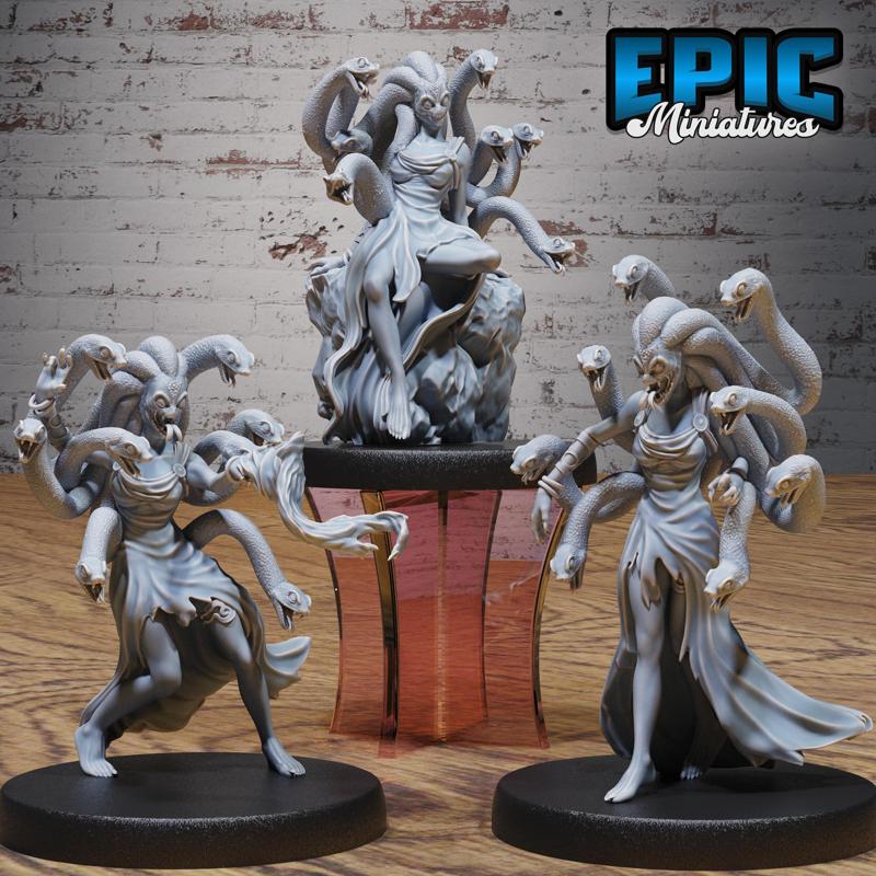Medusa Bipedal Set ‧ DnD Miniature ‧ Tabletop Miniatures ‧ Gaming Monster ‧ 3D Model ‧ RPG ‧ DnDminis ‧ STL FILE