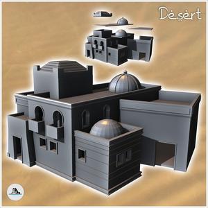 Desert house with roof domes and multiple terraces (11) - Medieval Gothic Feudal Old Archaic Saga 28mm 15mm RPG