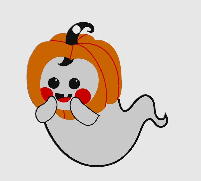 Baby jack O'lantern ghost keychain