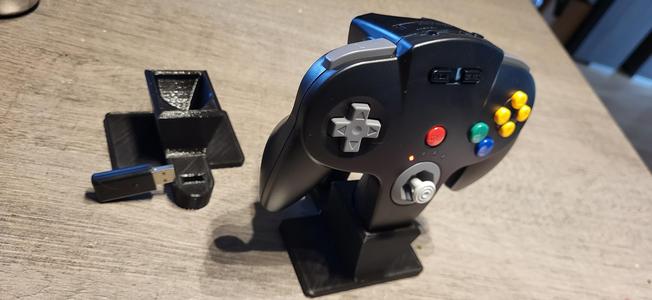 N64 controler stand with USB receiver mount