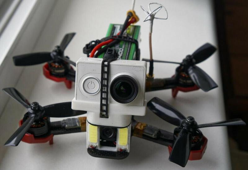 DL180 Quad FPV/HD camera and LED holder - full height version