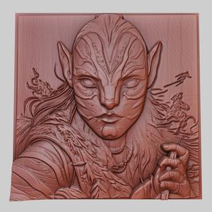 Avatar 3d printer relief medallion obj stl