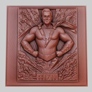 Shazam! 3d printer relief medallion obj stl