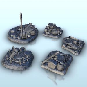 Barricades set 8 - Hobbit medieval scenery terrain wargame
