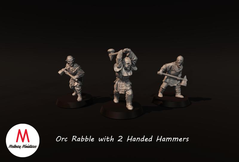 Orc Rabble with 2 handed Hammers