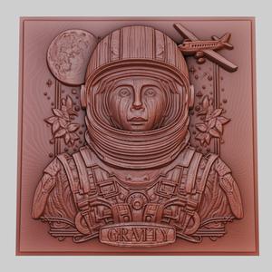 Gravity 3d printer relief medallion obj stl