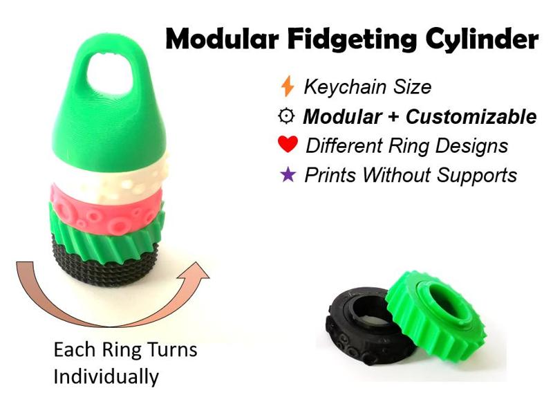 Modular Keychain Fidgeting Cylinder