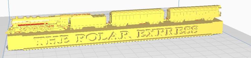 Polar Express stand with train