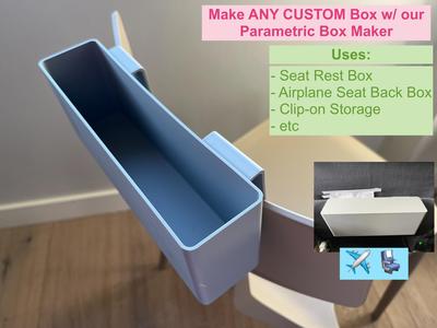 Clip-on Storage Box - eg. Plane Seat, Chair, fence