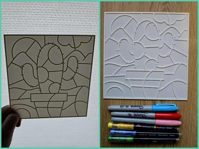 Cactus Plant Stained Glass DIY Color Panel NO AMS